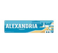 Retro Egypt Alexandria Travel Metal Tin Sign
