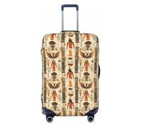 Retro Egypt Pattern Print Travel Luggage Covers, Washable Suitcase Covers Protector for Luggage 18-32 Inch High Elasticity, Black, Small