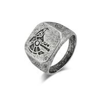 Retro Egyptian Pharaoh Horus Sky God Titanium Steel Ring for Men's Niche Artistic Totem Guardian Jewelry