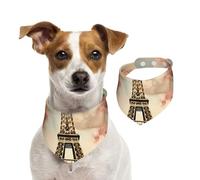 Retro Eiffel Tower Paris Flower Dog Bandana Cat Bandana 1PC Dog Accessories for Small Dogs