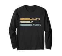 Retro Eighties Beach Pun | What's Up Beaches Long Sleeve T-Shirt
