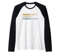 Retro Eighties Beach Pun | What's Up Beaches Raglan Baseball Tee