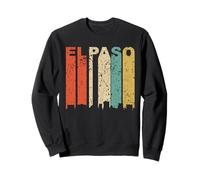 Retro El Paso Texas Cityscape Downtown Skyline Distressed Sweatshirt