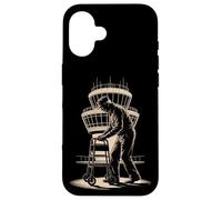 Retro Elderly Walker Airport Control Tower Case for iPhone 16