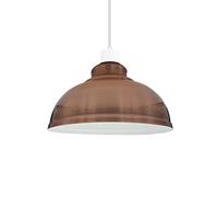 Retro Electroplated Ceiling Light Shade, Industrial Curvy Easy Fit Metal Pendant Lamp Bulb Guards, Non Electric Vintage Lampshade for Kitchen, Living Room, Bedroom (Copper)