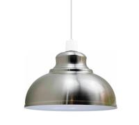 Retro Electroplated Ceiling Light Shade, Industrial Curvy Easy Fit Metal Pendant Lamp Bulb Guards, Non Electric Vintage Lampshade for Kitchen, Living Room, Bedroom (Chrome)