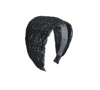 Retro Elegant Flower Lace Mesh Hair Hoop, Party Costume Headwear Hair Accessories, Wide Headband Sweet Hairband(black)