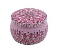 Retro Elegant Metal Tinplate Tin Cans Container Box For Tea Candy Sugar Coins Storage,Rose Red Geometry Very Useful and Attractive