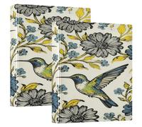 Retro Elegant Sunflower Hummingbird Black 1.5" Binders 3 Ringing with Clipboard 1/2 Packs Assorted Binders Hardcover