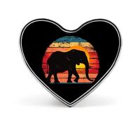 Retro Elephant Sunset Funny Lapel Pins Heart Button Brooch Badge Pin Hat Clothes Bag Jewelry for Men Women