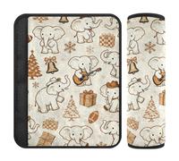 Retro Elephants Orange Winter seat Belt Padding Shoulder Strap,More Comfort Driving,Cover Belt car seat for SUV Airplane Most Cars forro para cinturon de segurida 2 Pack