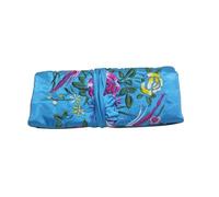 Retro Embroidery Travel Jewelry Organizer Roll Foldable Case For Journey-Rings Necklaces Jewellery Storage Bag for Rings Earrings Necklace Bracelets(Color3)