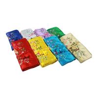 Retro Embroidery Travel Jewelry Organizer Roll Foldable Case For Journey-Rings Necklaces Jewellery Storage Bag for Rings Earrings Necklace Bracelets(Random color)