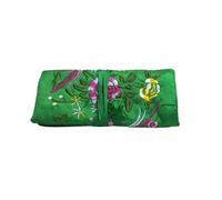 Retro Embroidery Travel Jewelry Organizer Roll Foldable Case For Journey-Rings Necklaces Jewellery Storage Bag for Rings Earrings Necklace Bracelets(Green)