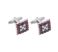 Retro Enamel Geometric Patterned Cufflinks Personalized Red Black Color Sleeve Nail Shirts Cufflinks Business Formal Accessories