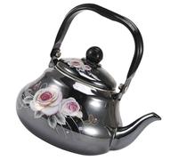Retro Enamel Tea Kettle 1.5l Black for Stovetop Induction