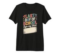Retro End of School Year Celebration Autograph Keepsake Premium T-Shirt