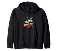 Retro Engine Power Motion Enthusiast Graphic Design Zip Hoodie