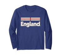 Retro England Flag English Blue Long Sleeve T-Shirt