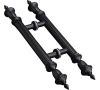 Retro Entrance Sliding Glass Door Handle,60/80/100/120cm Long Push Bar,for Home/Front Door/Hotel/Restaurant,Fitted Back to Back (Color :Black,Size :90cm/35.4in)