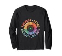 Retro Equality Sunflower Design Featuring Human Rights Peace Long Sleeve T-Shirt