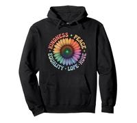 Retro Equality Sunflower Design Featuring Human Rights Peace Pullover Hoodie