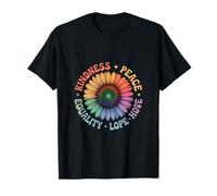Retro Equality Sunflower Design Featuring Human Rights Peace T-Shirt