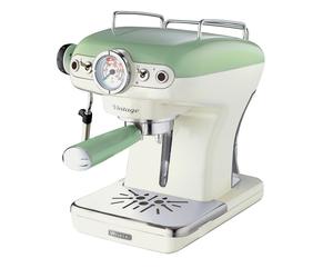 Retro Espresso Coffee Machine with Milk Frother, Vintage Green, Ariete 1389/14