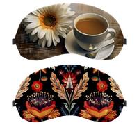 Retro Ethnic Flower Pattern 2-Pack Light-Blocking Soft Breathable Sleep Mask Eye Patch Eye Cover