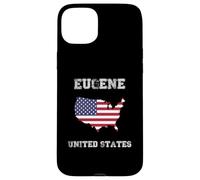 Retro Eugene United States Distressed United States Flag Case for iPhone 15 Plus
