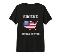 Retro Eugene United States Distressed United States Flag Premium T-Shirt
