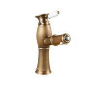 Retro Europe Brass Antique Pull Out Rotate, Single Hole Single Handle Basin Faucet AF1006