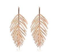 Retro European and American Leaf Shaped Earrings with a Creative Design, Fashionable Golden Ear Studs in the Shape of a Tree