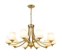 Retro European Ceiling Lamps,Nordic Creative Concise Iron Art Chandeliers,E27 American Living Room Chandeliers,for Bedroom Study Room Dining-Gold. 10