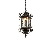 Retro European Style Metal Pendant Lamp, Outdoor Waterproof Decorative Hanging Light, Ceiling Lighting Fixtures, Villa Balcony Loft Pendant Lamp