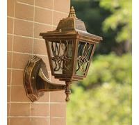 Retro European Wall Sconce - Waterproof Outdoor Lamp with Clear Glass, Aluminum, Rainproof Design for Balcony, Terrace, Garden, Corridor & Stair - Vintage Wall Lantern