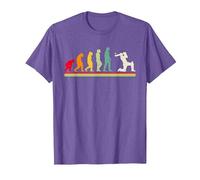 Retro Evolution Cricket Player Cricketer Sports T-Shirt, Men, Purple Heather, Medium
