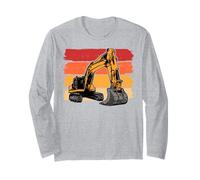 Retro Excavator Digging Truck Constructions Long Sleeve T-Shirt