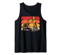 Retro Excavator Digging Truck Constructions Tank Top