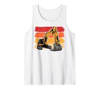 Retro Excavator Digging Truck Constructions Tank Top