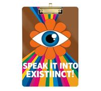 Retro Eye Speak It Into Existence Graphic Nurse Pocket clipboard Acrylic Cute for Classroom Supplies for Teachers high School Size 9 x 12