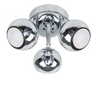 Retro Eyeball 3 Way Silver Ceiling Bar Spotlight ValueLights Silver One Size