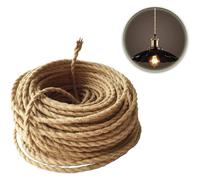 Retro Fabric Electrical Wire Twisted Braided Hemp Rope Cable 2 Cores (2x0.75mm) For Hanging Lamp Accessories 10m