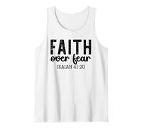Retro Faith Over Fear - Inspirational Bible Verse Christian Tank Top