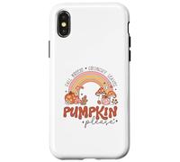 Retro Fall Pumpkin Please Rainbow Autumn Aesthetic Design Case for iPhone X/XS