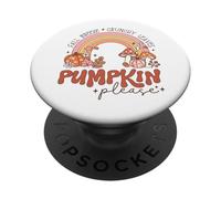 Retro Fall Pumpkin Please Rainbow Autumn Aesthetic Design PopSockets Adhesive PopGrip