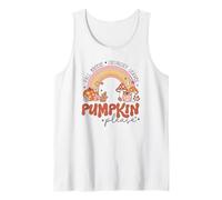 Retro Fall Pumpkin Please Rainbow Autumn Aesthetic Design Tank Top
