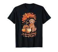 Retro Fall Season Pumpkin Golden Doodle Lover Training Dog T-Shirt