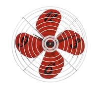 Premier Housewares Retro Fan Wall Clock, Red