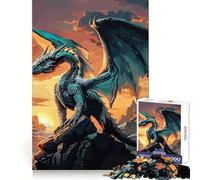 Retro Fantasy Dragon Beast 1000 Piece Jigsaw Puzzles for Teenagers Jigsaw Think Toy Together Fun Sharp Cut Art Collectible (50x75cm)